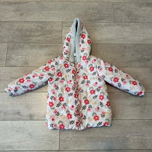 Giubbotto bambina Just Lizzy Puffer 4T bianco rosa floreale - Foto 1 di 9
