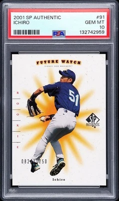2001 SP Authentic #91 Ichiro Future Watch /1250 Rookie PSA 10 - Image 1 of 2