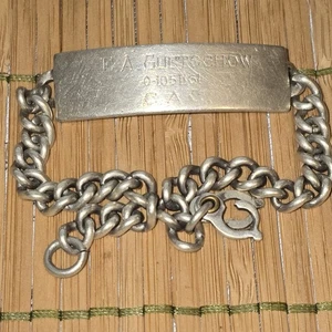 VTG WWII Sterling Silver ID Bracelet US Military 7” Pls Read - Picture 1 of 4