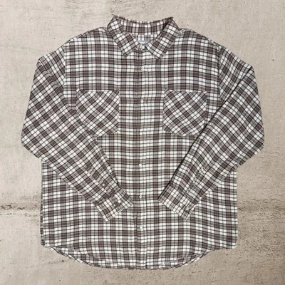 Vintage Western Pearl Snap Flannel Men's XL Brown Green Plaid Haband Casual Joe - Image 1 of 4