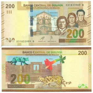 BILLETE BOLIVIA 200 BOLIVIANOS L. 1986 (2025) NUEVO SIGNO SERIE B P 252(2) AU - Imagen 1 de 1
