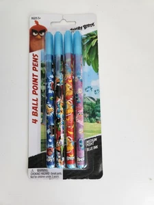 4 Angry Birds Ball Point Ink Pen Game Medium Point Blue Ink 2016 Rovio Animation - Picture 1 of 7