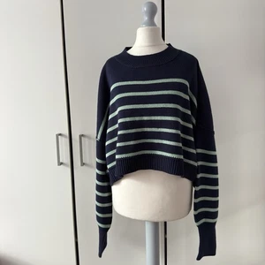 Free People Easy Street Cropped Stripe Sweater Pullover Size L - Picture 1 of 13