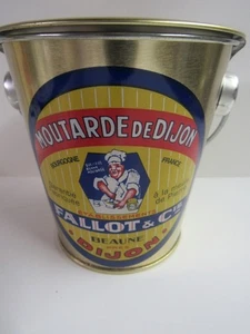 French Mustard Moutarde De Dijon Tin Bucket - Picture 1 of 4