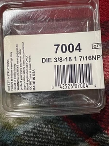 Hanson #7004 Irwin Pipe Die 3/8-18 1 7/16 NPT Carbon Steel - Picture 1 of 4