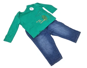 NEXT Baby Boys Alligator T Shirt & Jeans 2 Piece Cotton Set 9-12 Months - Picture 1 of 4