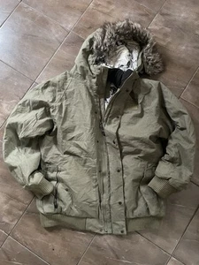 The North Face Vintage Jacket Hyvent Khaki Down Filled Snow Jacket L - Picture 1 of 8