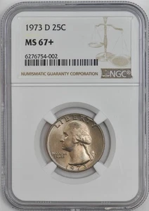 Washington Quarter 25c 1973-D MS67+ NGC 945353-33 - Imagen 1 de 4