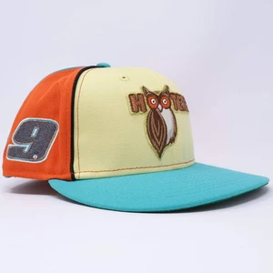 USED 1/8 Multicolor Hooters Number 9 NASCAR 59fifty New Era Fitted Hat Cap - Picture 1 of 5