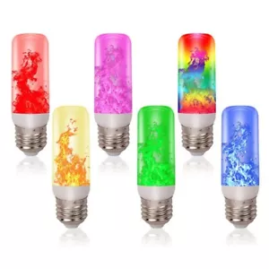 4 Mode LED Fire Flicker Flame Light Simulated Burning Lamp Bulb E27 E14 B22 - Picture 1 of 3