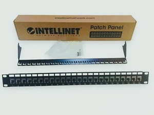 24 uscite CAT6A Accoppiatore Pannello Patch COMPLETO CON BARRA POST. INTELLINET - Zdjęcie 1 z 8