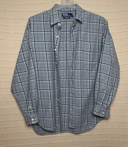 Vintage Polo Ralph Lauren Shirt Mens Extra Large Gray Wool Blend Marlowe Checked - Picture 1 of 12