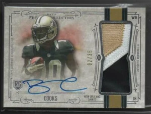 Parche de 3 colores Brandin Cooks 2014 RC #02/35 en tarjeta Auto Topps Museum RC - Imagen 1 de 4