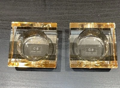 Candelabro Simon Designs diseño ámbar brillante luz de té joya cristal en muy buen estado Foto 1 de 4