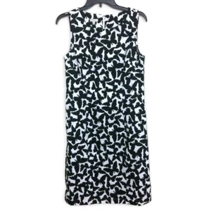 Talbots Women's Sheath Dress Butterfly Animal Print Size 4 Black & White Boho - Picture 1 of 7