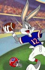 Looney Tunes Buffalo BILLS Jim Kelly Bugs Bunny Hail Mary NFL REPRINT 11"x17"