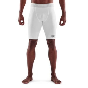 DEAL | Skins Series-1 Mens Compression Half Tights (White) - Picture 1 of 8