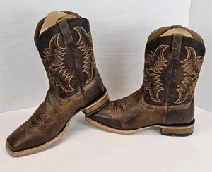 Ariat Men's Sz 13EE Point Ryder Tan & Burnt Brown Square Toe Boots 10042471 - Picture 1 of 16