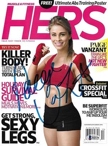 Paige VanZant Signed UFC 2016 Muscle & Fitness HERS Magazine BAS COA AEW Auto'd - Picture 1 of 24