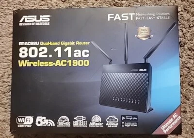 ASUS Router (RT-AC68R)   Wireless-AC1900 Dual-Band Gigabit Router - Image 1 of 4