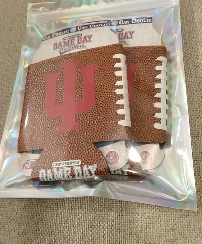 (2Pack) UNIVERSITY of INDIANA HOOSIERS Football Skin π Can Cooler Koozie Coolie Cover