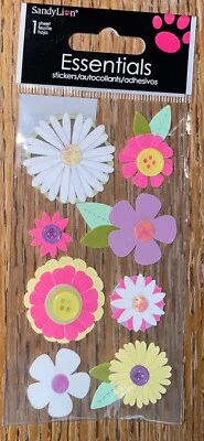 Essentials Coloridas Flores en Capas con Botones Margaritas Tarjeta 3D Álbum de Recortes Pegatina Foto 1 de 4