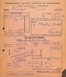 CONSTANTINE (ALGERIE) COOPERATIVE AGRICOLE / CANROBERT / FACTURE 1957 - Picture 1 of 1