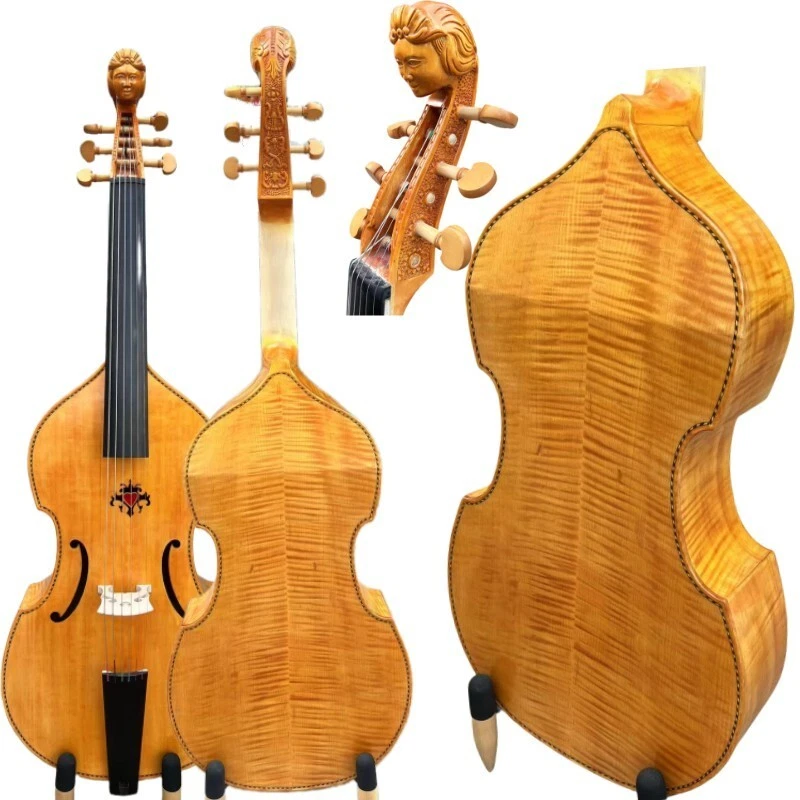 Baroque Style profession Maestro 6 strings 29" viola da gamba,flames back #15932 - Image 1 of 4