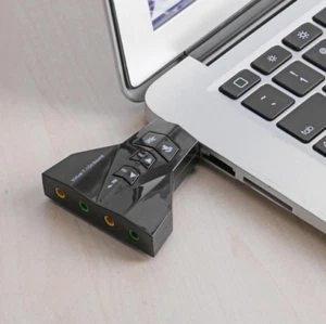 Dual Microphone USB 2.0 3D Audio Card Converter Sound Card Virtual 7.1 Channel - Picture 1 of 3