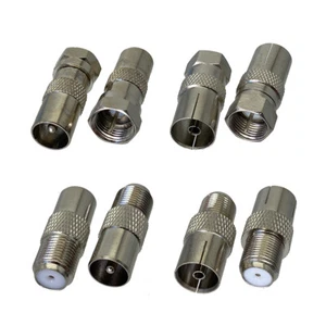 Adapter Connector F TV to IEC PAL DVB-T Male & Female RF Coaxial Terminals - Picture 1 of 5