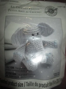 KIT DE GANCHILLO ELEFANTE RELLENO LIL CROCHET FRIENDS vintage lazos e hilos - años 90 - Imagen 1 de 2