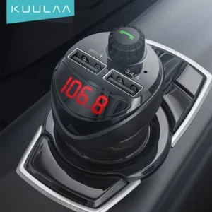KUULAA Car Charger FM Transmitter Bluetooth Car Audio MP3 Player TF Card Car Kit - Zdjęcie 1 z 3