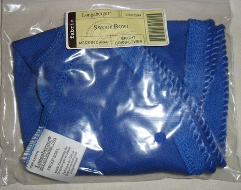 Longaberger Swoop Bowl Basket Fabric Liner in Bright Cornflower #23667294 NEW Cover