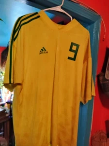 Large Adidas Number 9 Yellow Large Jersey - Picture 1 of 7