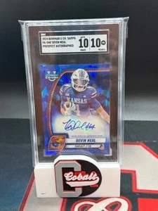 2024 Bowman U Chrome Sapphire Devin Neal #PA-DNE Auto Kansas Jayhawks SGC 10 10 - Picture 1 of 1