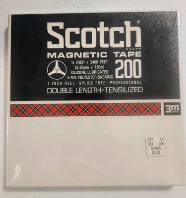 Cinta magnética escocesa vintage 200 carrete a carrete en blanco de 1/4" x 2400 pies carrete de 7" Foto 1 de 2