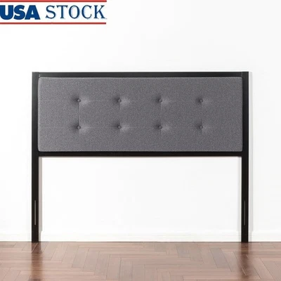 Cabecero de Metal Tapizado King Fácil Montaje Espuma Acolchado Decoración Dormitorio EE. UU. Foto 1 de 4