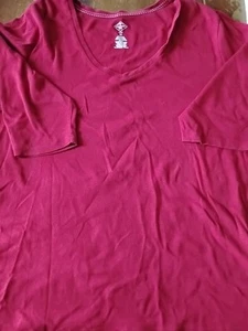 St. Johns Bay Sz 2X Red 3/4  Sleeve Tee Shirt - Picture 1 of 7