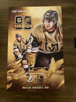 Плакатная программа Vegas Golden Knights vs Tampa Bay Lightning 11.6.25 — Митч Марнер - Изображение 1 из 2