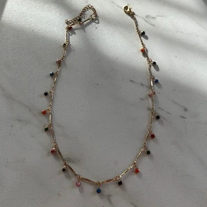 NEW Multicolor gem choker necklace gold plated - Picture 1 of 3