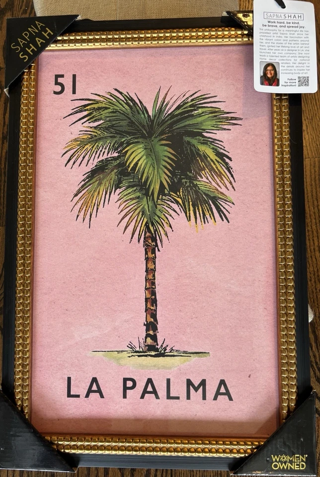 Arte de pared de palmera de La Palma por Sapna Shah 12 X 18 pulgadas Lotería #51 impresión Foto 1 de 1