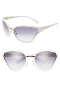 $378 - PRADA 68mm Oversize Wrap Butterfly Sunglasses in White/Grey Gradient - Picture 1 of 3