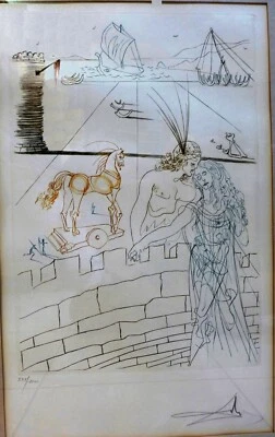 SALVADOR DALÍ "París y Helena de Troya", Intaglio Original Firmado a Mano Foto 1 de 4
