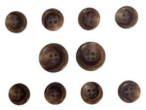 Brooks Brothers Genuine Horn Suit Buttons Brown Cream Tan B7F Men's - Picture 1 of 1