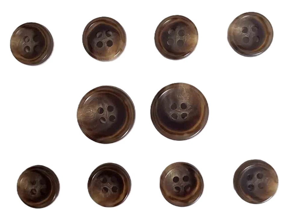 Brooks Brothers Genuine Horn Suit Buttons Brown Cream Tan B7F Men's - Image 1 of 1