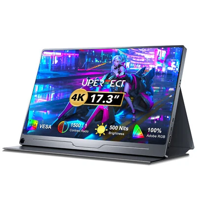 UPERFECT 17,3 Zoll 4K Tragbarer Monitore Zweite Anzeige 100% Aodobe RGB mit VESA - Bild 1 von 4