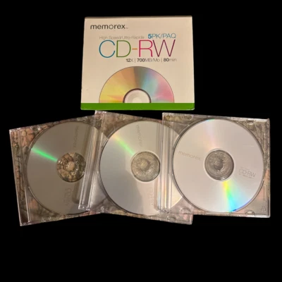 Memorex 3 Disks High-Speed CD-RW 12x 700mb 80min NEW - Image 1 of 2