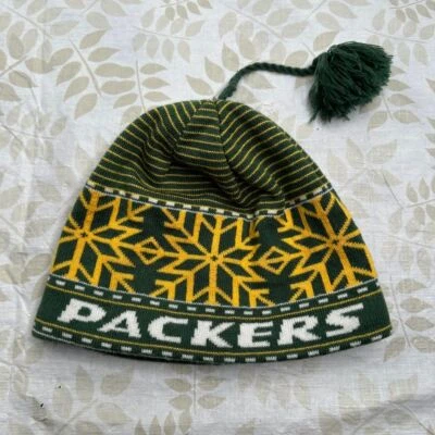 Reebok NFL Green Bay Packers Invierno Gorro Sombrero Copo de Nieve Pom OS Foto 1 de 4