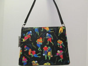 Football Design Purse, Football Player Print with Jewel Accents, NWT - Bild 1 von 3