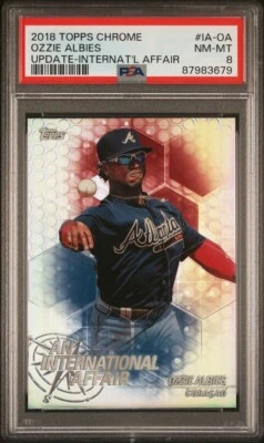 2018 Topps Chrome Update #IA-OA OZZIE ALBIES RC International Affair / PSA 8 - Image 1 of 2